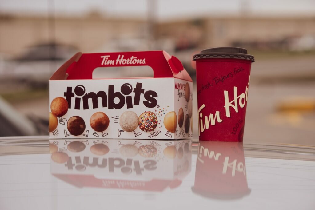 timbits box with coffee