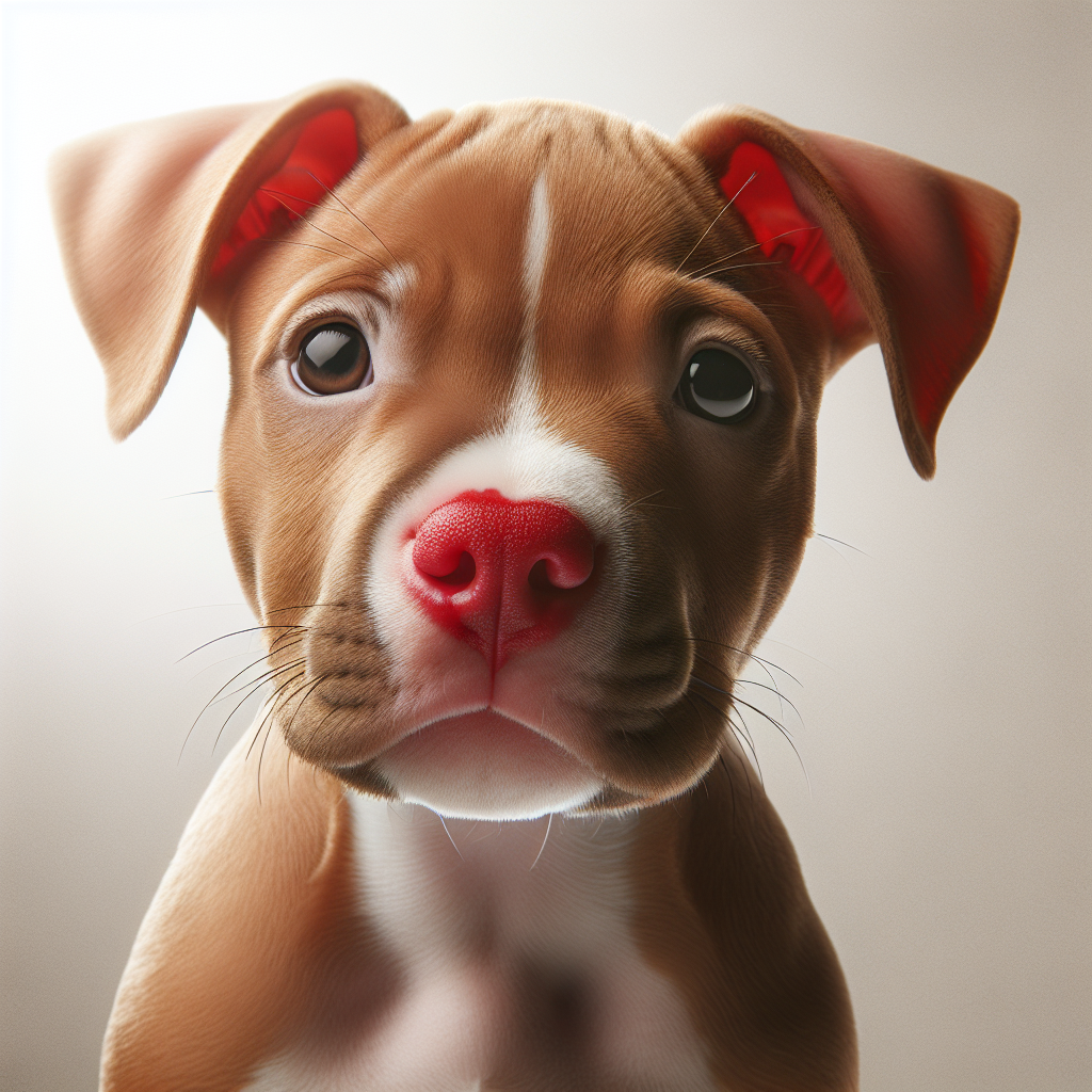 red nose puppy pitbull AI generated image