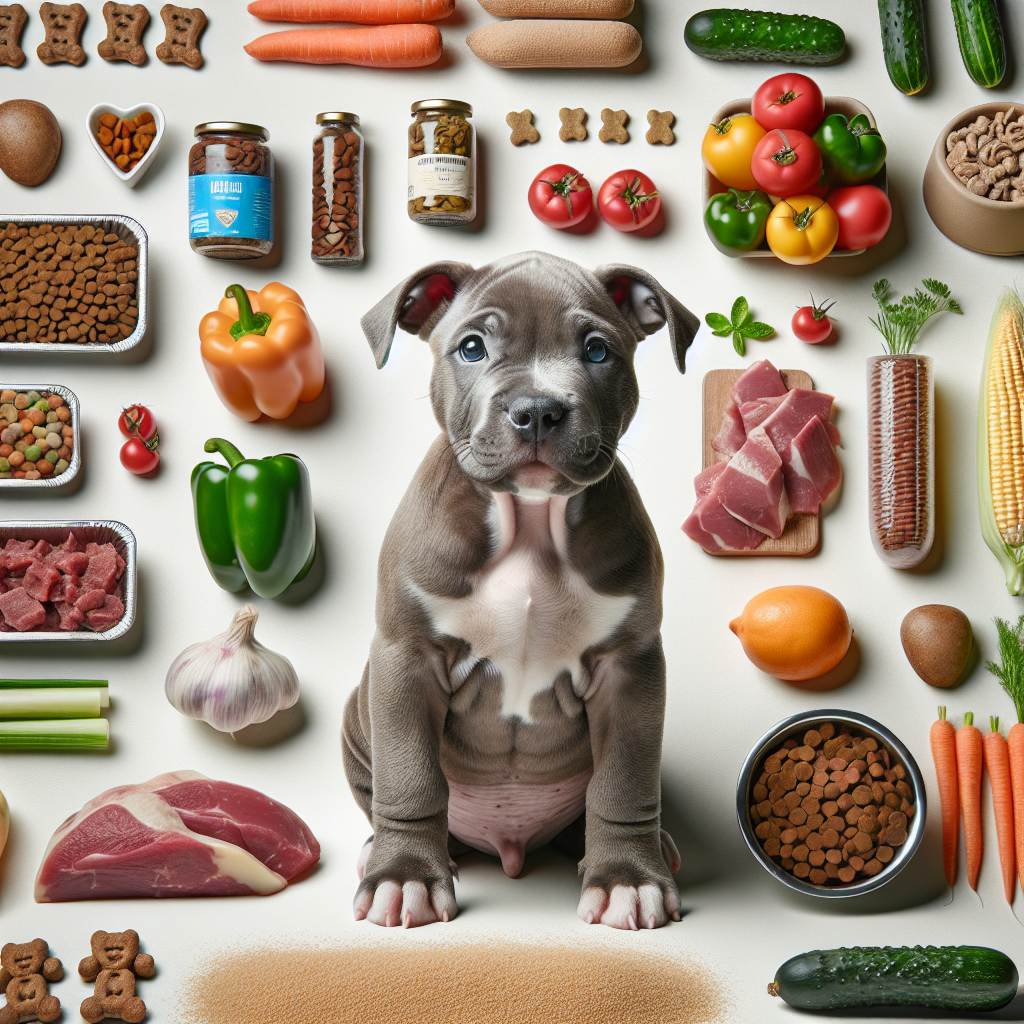 best diet for pitbull puppy AI generated image