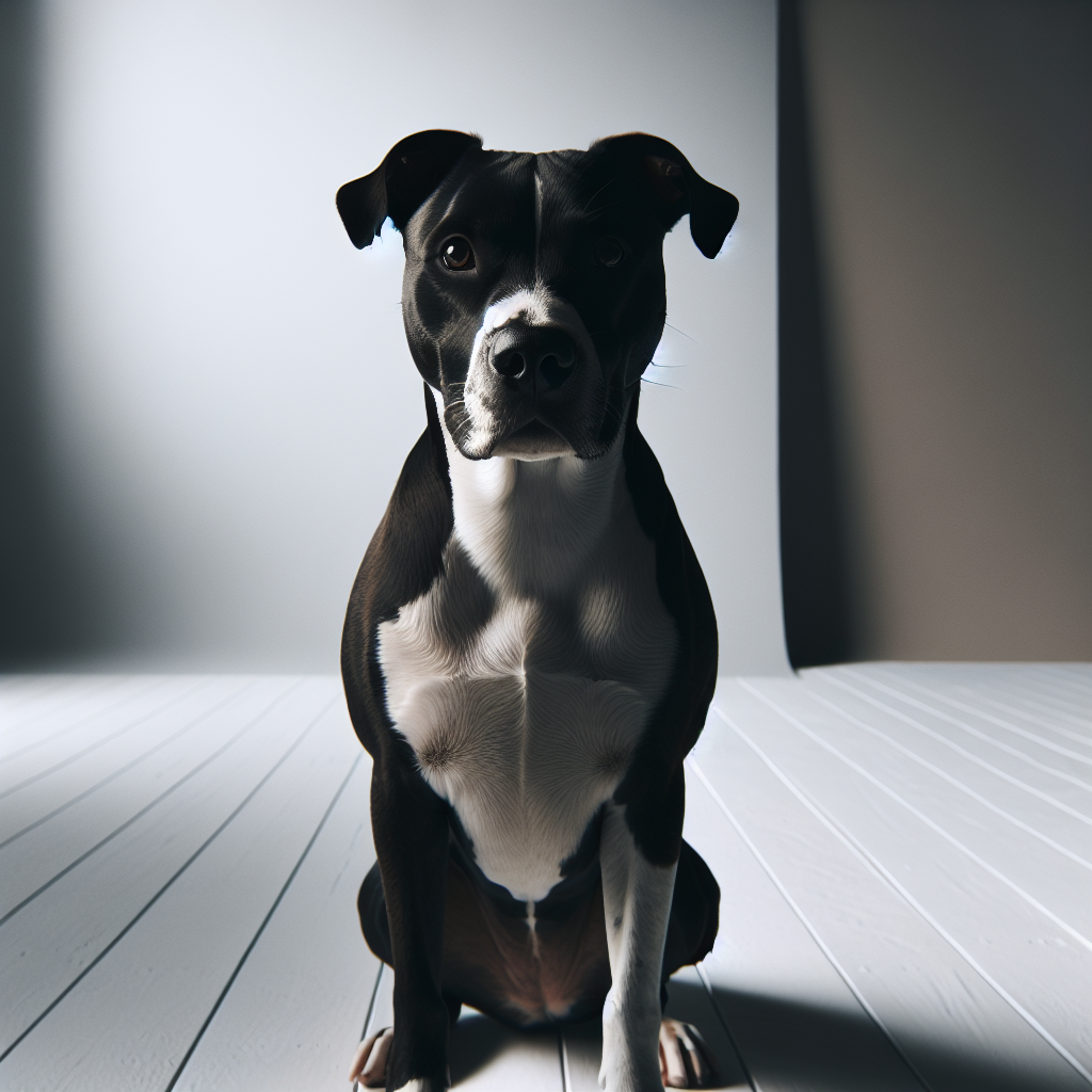 black and white pitbull lab mix AI generated image