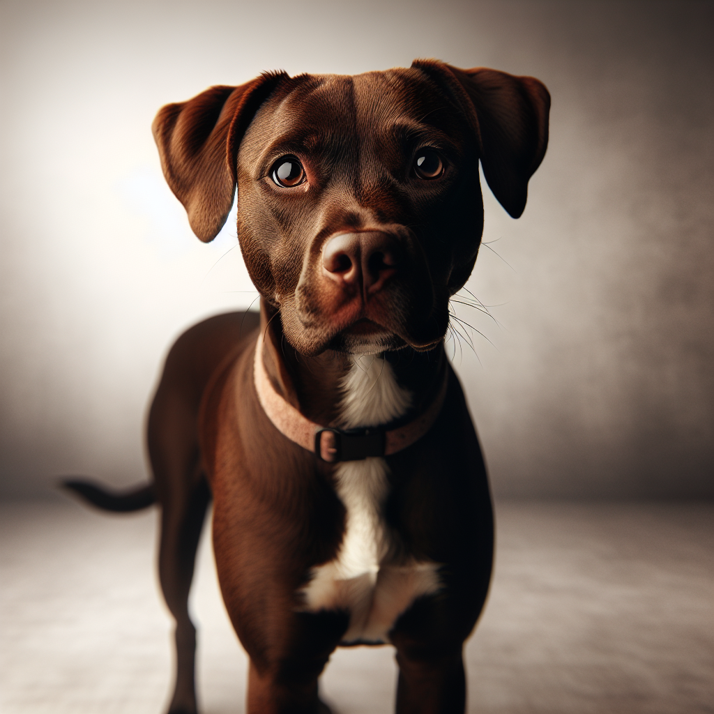 pitbull mixed with chocolate lab AI generated image